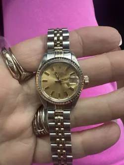 VINTAGE LADIES ROLEX OYSTER PERPETUAL DATE 2-TONE