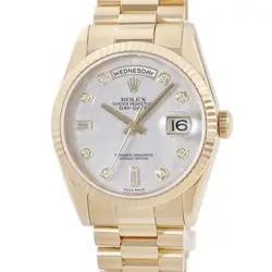 ROLEX DAY-DATE 36 118238A OH Z NUMBER K18YG SOLID GENUINE DIAMOND USED HOUB-0