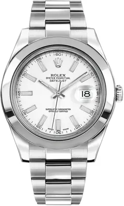 ROLEX DATEJUST II 41 SELF-WINDING WHITE DIAL DATE OYSTER BRACELET MENS WATCH