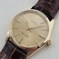 MENS ROLEX OYSTER PERPETUAL REF 1002 34MM 14K GOLD 1960S AUTOMATIC SWISS RA422B