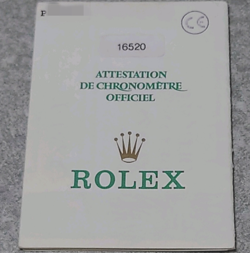 ROLEX 16520 DAYTONA GUARANTEE WATCH ACCESSORIES ROLEX P SERIAL