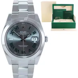 2023 MINT ROLEX DATEJUST 41 STEEL 126300 WIMBLEDON OYSTER 41MM WATCH BOX