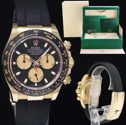 2021 MINT ROLEX OYSTERFLEX DAYTONA 116518LN YELLOW GOLD BLACK PAUL NEWMAN WATCH