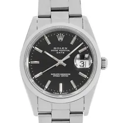 ROLEX OYSTER PERPETUAL DATE 15200 BLACK BAR X NUMBER SECOND HAND MENS