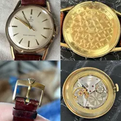 VINTAGE 1950S TUDOR ROYAL GOLD WATCH ORIGINAL ROLEX STRAP AND CASEBACK WORKING
