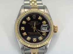 ROLEX DATEJUST 69173 26MM BLACK DIAMOND DIAL 18KT JUBILEE WATCH (AP2045373)