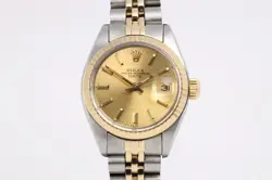ROLEX OYSTER PERPETUAL DATE 6917 STAINLESS STEEL & 14K YELLOW GOLD 26MM WATCH