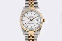 ROLEX DATEJUST 16233 STAINLESS STEEL & 18K YELLOW GOLD 36MM WATCH