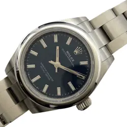 USED ROLEX OYSTER PERPETUAL 28 276200 BLUE CASE SIZE 28MM LADIES WATCH #42418