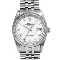 USED ROLEX DATEJUST 16234 WHITE CASE SIZE 36×36MM MEN'S WATCH #4115018