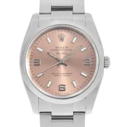 ROLEX AIR KING 114200 PINK 369 WHITE BAR M NUMBER SECOND HAND MENS