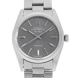 ROLEX AIR KING 14000 GRAY BAR N NUMBER SECOND HAND MENS