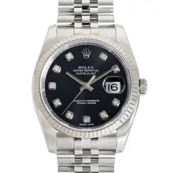 USED ROLEX DATEJUST 116234G BLACK MEN'S WATCH #411018