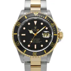 USED ROLEX SUBMARINER DATE 16613 BLACK CASE SIZE 40×40MM MEN'S WATCH #425418