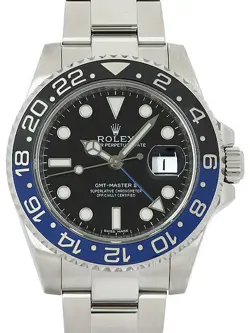USED ROLEX GMT MASTER 2 BLUE X BLACK BEZEL 116710BLNR MEN'S WATCH #421918
