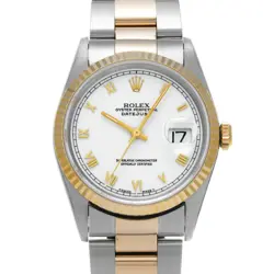 USED ROLEX DATEJUST 16233 WHITE CASE SIZE 36×36MM MEN'S WATCH #4418818