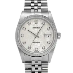 USED ROLEX DATEJUST 16234G SILVER CASE SIZE 36×36MM MEN'S WATCH #433618
