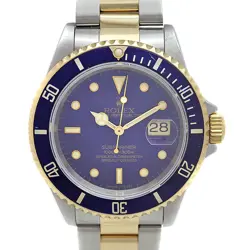 USED ROLEX SUBMARINER 16613 BLUE CASE SIZE 40MM MEN'S WATCH #435418