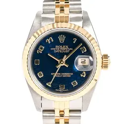 USED ROLEX DATEJUST 69173 BLUE CASE SIZE 26MM LADIES WATCH #439418