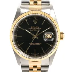 USED ROLEX DATEJUST 16233 BLACK CASE SIZE 36MM MEN'S WATCH #41018818