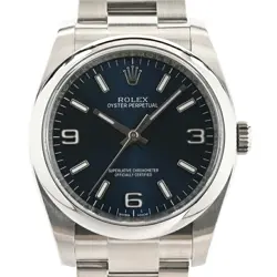 USED ROLEX OYSTER PERPETUAL 116000 BLUE CASE SIZE 36MM MEN'S WATCH #411218
