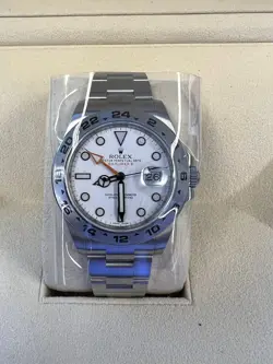 ROLEX EXPLORER II MINT WHITE DIAL BOX AND PAPERS