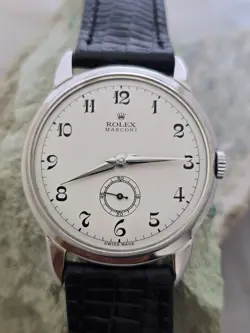ROLEX MARCONI  A CUERDA DIAL RESTAURADO COLOR  BLANCO  CAJA  NICKEL