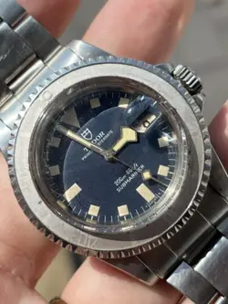 Vintage Tudor Submariner Snowflake Blue 9411 94110 Ghost Bezel Rolex Case Rare
