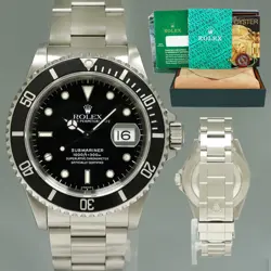 1998 SWISS ONLY DIAL ROLEX SUBMARINER DATE 16610 STEEL BLACK 40MM WATCH BOX