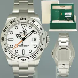 MINT 2020 PAPERS ROLEX EXPLORER II 216570 POLAR WHITE DIAL STEEL 42MM WATCH BOX