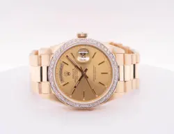 ROLEX DAY-DATE PRESIDENT 1803 DIAMOND BEZEL 36MM - 18K YELLOW GOLD