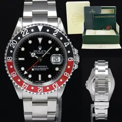 1999 MINT ROLEX GMT-MASTER II COKE RED BLACK STEEL 16710 40MM WATCH BOX