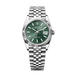 ROLEX DATEJUST 36MM 126234-0051 STAINLESS STEEL MINT GREEN DIAL JUBILEE BRACE...