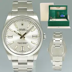 2021 NEW PAPERS ROLEX OYSTER PERPETUAL 41MM SILVER OYSTER 124300 WATCH BOX