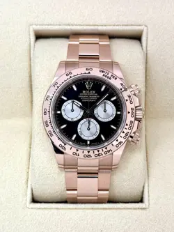 2024 ROLEX DAYTONA 40MM 126505 ROSE GOLD BLACK DIAL