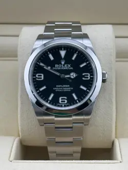 ROLEX EXPLORER 39MM, 214270, BLACK DIAL, 2016 BOX AND PAPERS