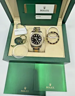 ROLEX GMT MASTER II 116713LN TWO TONE MENS WATCH BOX & PAPERS