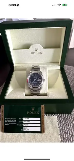 ROLEX DATEJUST AUTOMATIC 36MM STEEL OYSTER BRACELET WATCH 116200 BOX & PAPERS