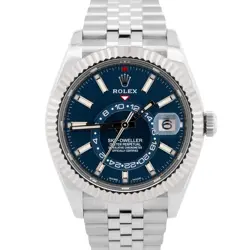 MINT 2022 NEW PAPERS ROLEX SKY-DWELLER BLUE JUBILEE 18K 42MM STEEL 326934 BOX