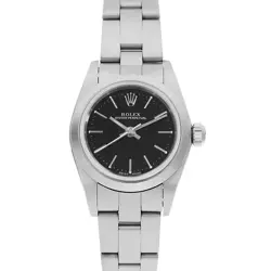 ROLEX OYSTER PERPETUAL 76080 BLACK BAR K NUMBER SECOND HAND WOMEN