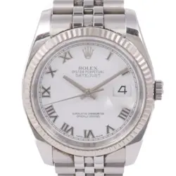 ROLEX DATEJUST AUTOMATIC WATCH 116234 18K WHITE GOLD STAINLESS STEEL WHITE