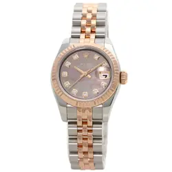 ROLEX DATEJUST 10P DIAMOND WATCHES 179171NG STAINLESS STEEL/SSXK18PG LADIES