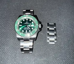 PRE-OWNED ROLEX HULK SUBMARINER 40MM STAINLESS STEEL WATCH 116610LV (WATCH ONLY)