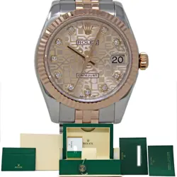 ROLEX DATEJUST 178271 31MM STEEL PINK GOLD FACTORY JUBILEE DIAMOND 2021 #2283-1