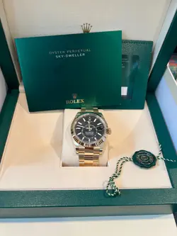 2025 ROLEX SKY-DWELLER  18K YELLOW GOLD 336938 42MM GOLD WATCH BLACK DIAL