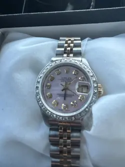 ROLEX DATEJUST LADY 26MM 18K/SS-DIAMOND LUG-ICE PINK DIAMOND DIAL-DIAMOND BEZEL