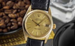 ROLEX 18K DATEJUST 31MM  CHAMPAGNE DIAL MEN'S WATCH - MODEL 6827