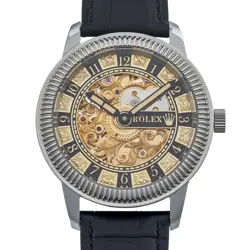 ANTIQUE MARRIAGE WATCH ROLEX 44MM MEN'S WRISTWATCH MANUAL WINDING SKELETON