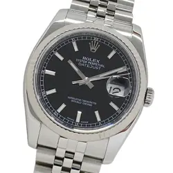 ROLEX DATEJUST 116234 M-SERIAL AUTO WATCH BLACK DIAL SS/WG BEZEL /W BOX USED