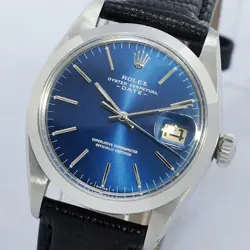 ROLEX 1500 BLUE DIAL STAINLESS STEEL DATEJUST AUTOMATIC WATCH